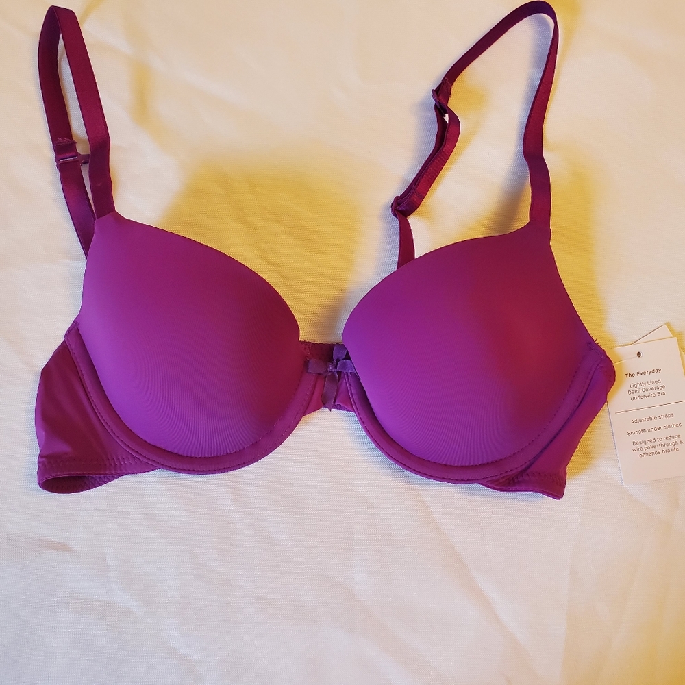 Everyday Lightly Lined Demi T-Shirt Bra, Purple, Size 32 A